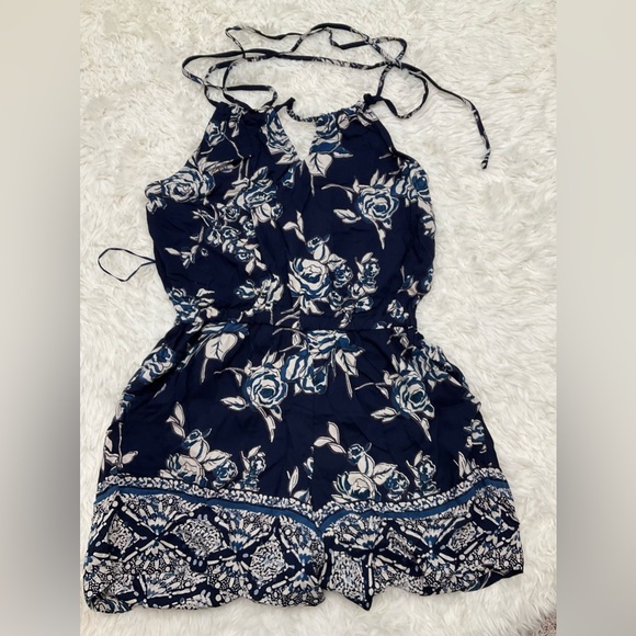 Angie Dresses & Skirts - Angie blue and white romper sleeveless Brand new